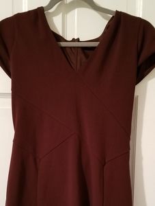 Express Burgandy V-neck Sheath Dress